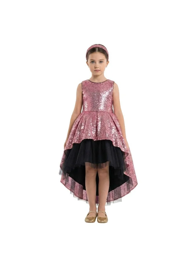 D'Daniela D' Daniela - Cyra Pink Sparkle Dress with Bow